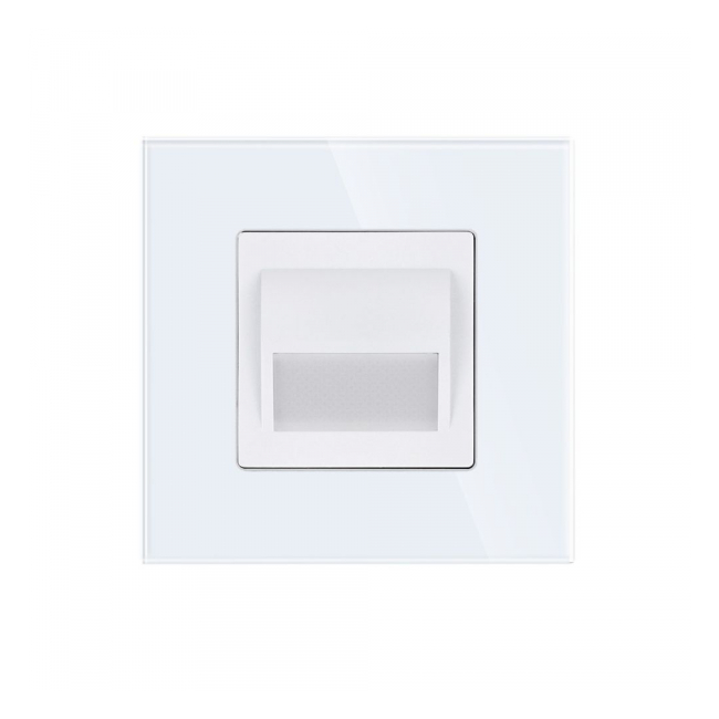 Spot LED Scara din sticla alb 1W 86x86x32mm 4000K lumina neutra SPN1426