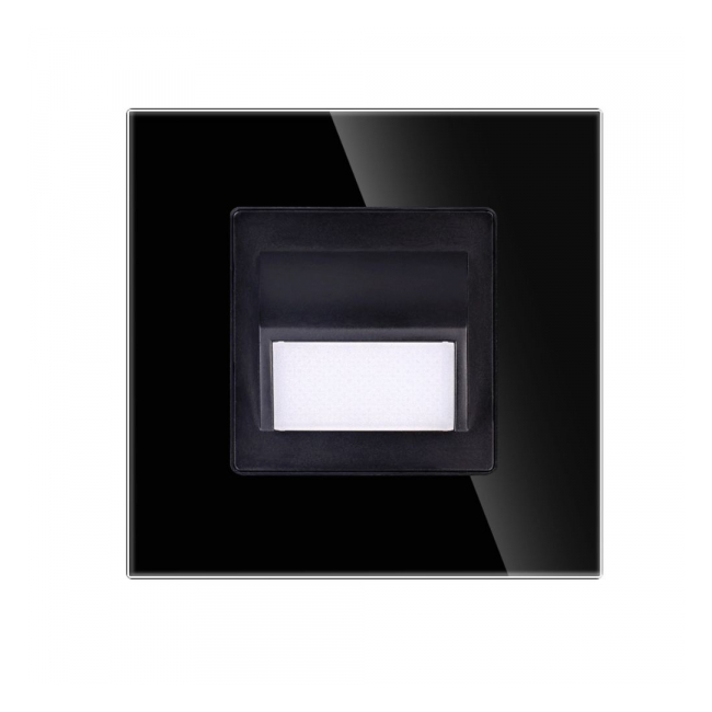 Spot LED Scara din sticla negru 1W 86x86x32mm 4000K lumina neutra SPN1426B