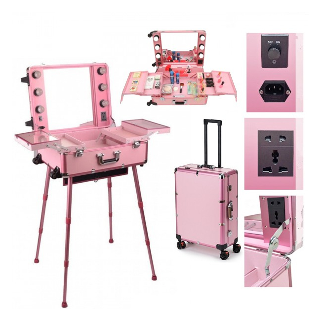 Statie profesionala Make-up Pliabila cu Lumini si Picioare HL0006P