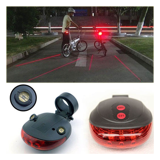 Stop LED Biciclete cu Proiectie Laser Culoar Siguranta Laser Tail Light