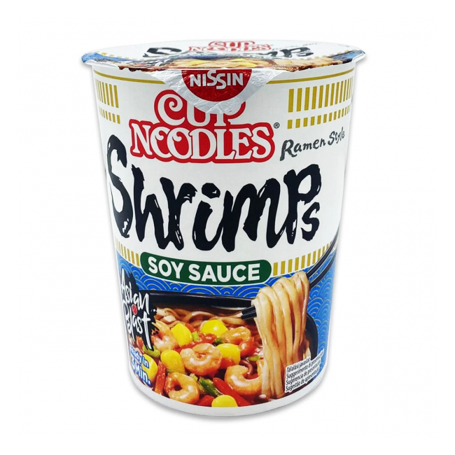 Supa instant noodles cu creveti Soy Sauce Nissin 63g MGR28023