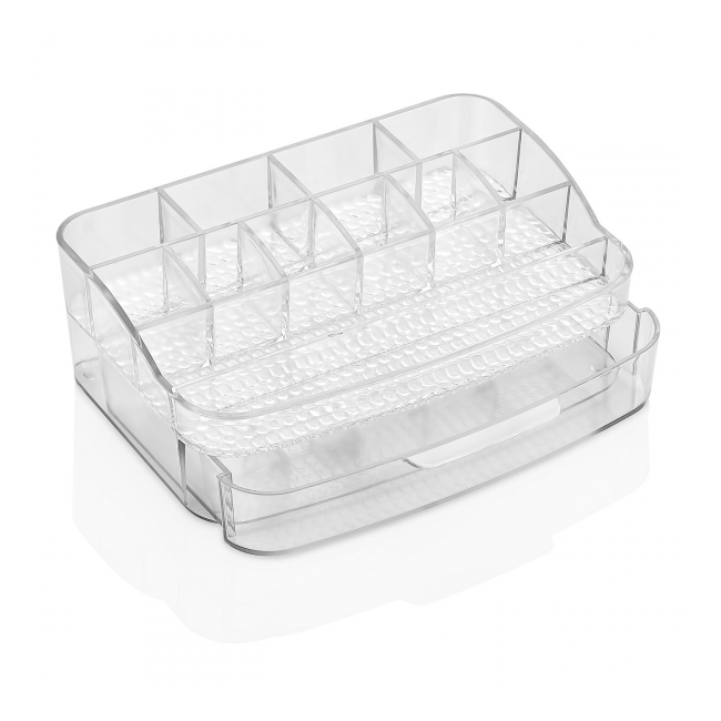 Organizator produse cosmetice plastic 21.5x15x7cm Qlux DIV.Culori L00643 JGR