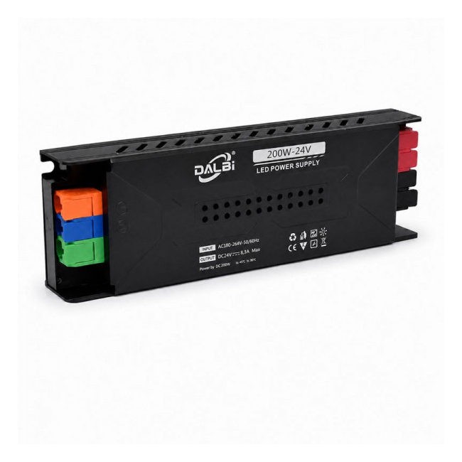 Sursa Alimentare LED 24V 200W 8.3A Slim Conectare Rapida Push-In DALBI 7E104 XXM