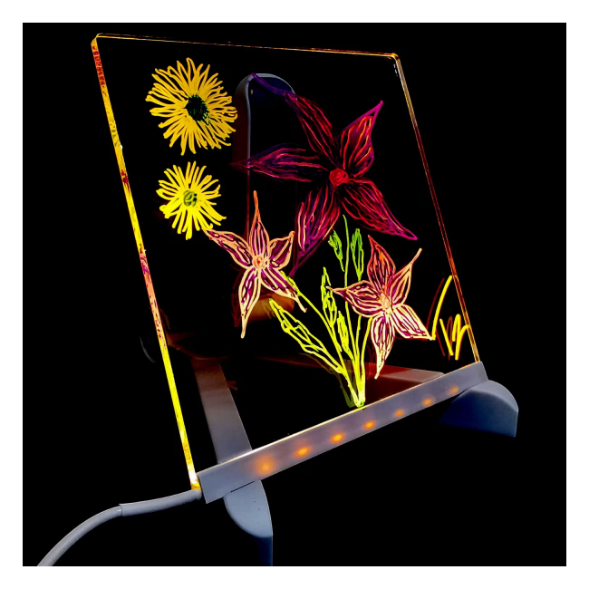 Tabla Acril Iluminat LED la USB, Markere, Mesaje/Desene/Liste 40x30cm NNN