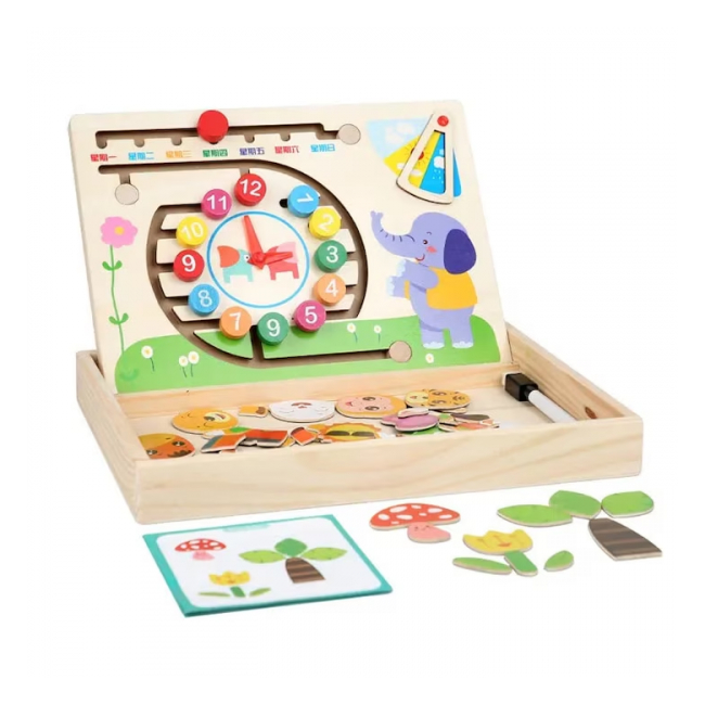 Tabla educativa din lemn ceas numere MG-329 CWT