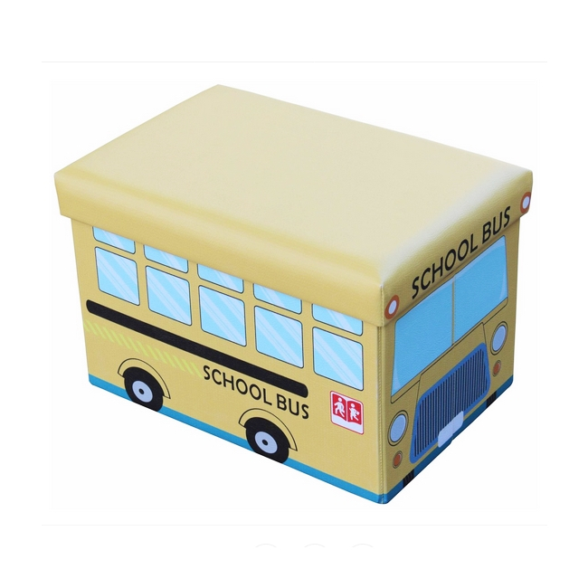 Taburet cu Spatiu Depozitare Pliabil 48x32x32cm School Bus TB64