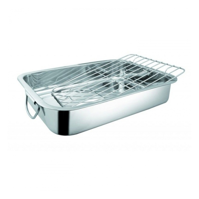 Tava cuptor Inox 32cm cu Gratar Argintiu Grunberg IGT32