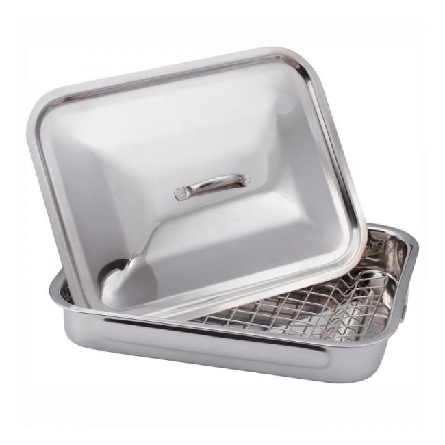 Tava INOX pentru Cuptor cu Grill Capac 38x28x6cm Grunberg GR2967