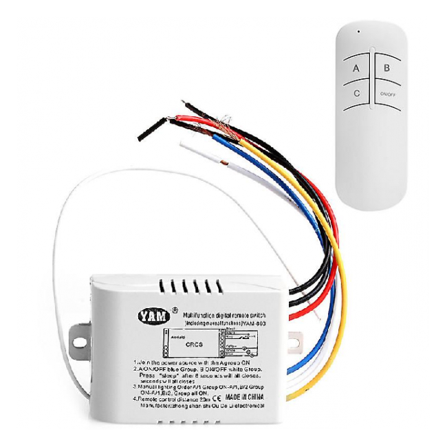 Telecomanda Wireless Universala pentru Lustra 3 canale si On/Off A22