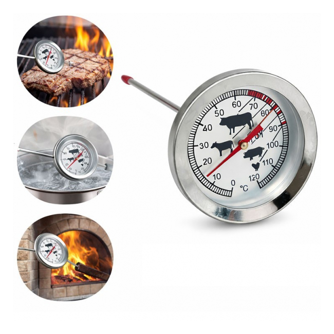 Termometru Metalic Analog Tija 12cm 0–120 grade Celsius HoReCa 13C026 XXM