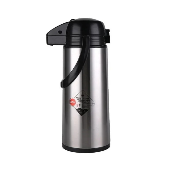 Termos cu pompa Inox si plastic cu interior din sticla 1.9L Grunberg T316CC