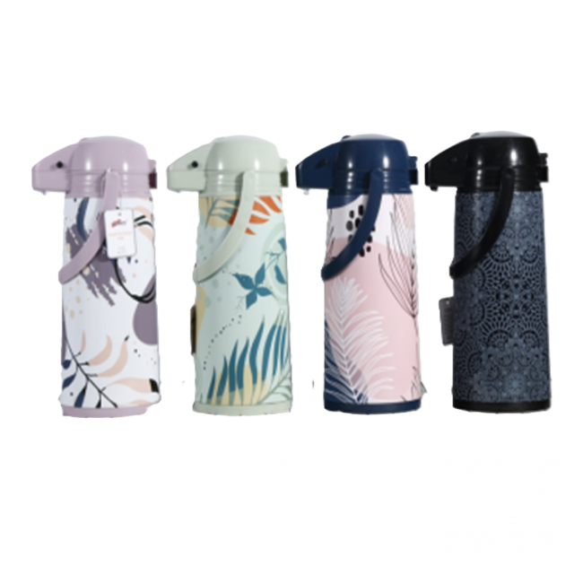 Termos cu pompa plastic interior sticla 1.9L Grunberg DIV.Culori T316