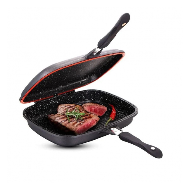 Tigaia Dubla Grill, Invelis De Marmura Cheffinger, CF-DG 32 cm