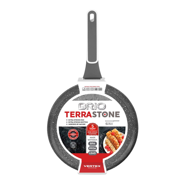 Tigaie aluminiu pentru clatite Brio Terra Stone 25cm CNN105804