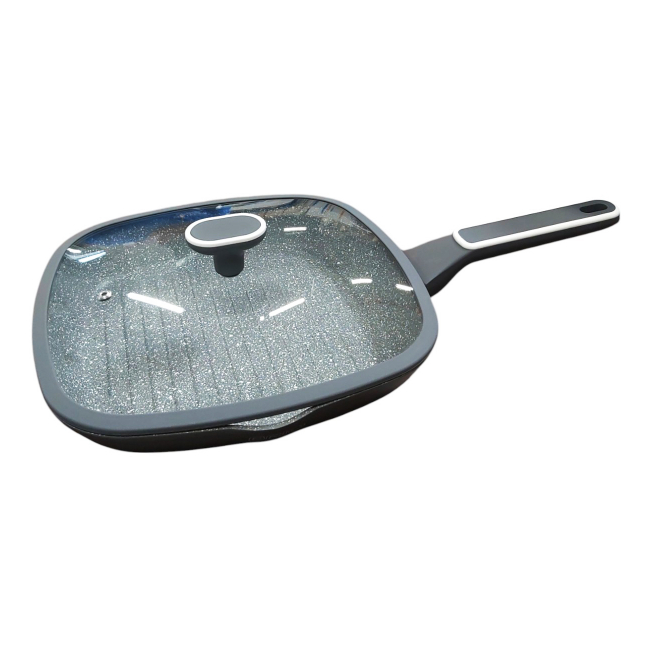 Tigaie Grill cu capac Brio Terra Stone antiaderenta 28x28cm 105803 CNN50571