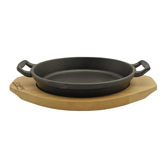 Tigaie Servire Fonta Pura 20cm Suport Lemn Heinner ZVC-T20 CNN50597 DNC63551