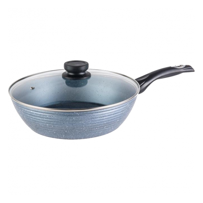 Tigaie Wok Aluminiu Strat Ceramic Capac 3.3l 28x7.5cm Grunberg GR3215