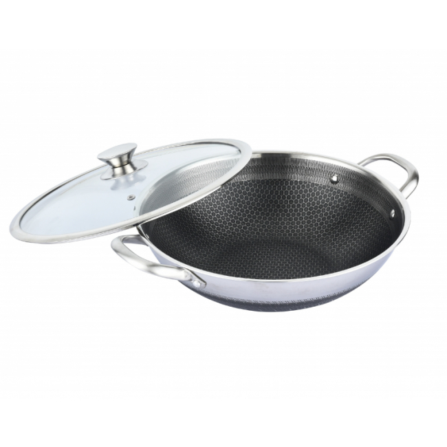 Tigaie wok otel inoxidabil 32cm Cheffinger CF-PW32