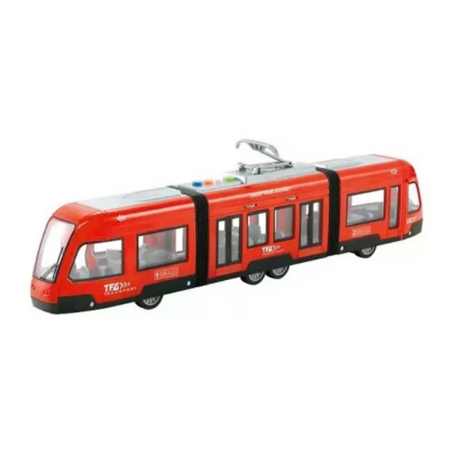 Tramvai electric pentru copii cu sunete si lumini 40cm rosu WY930A CWT