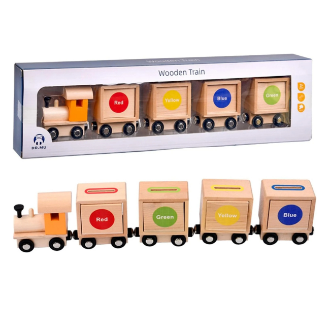 Tren Magnetic pentru copii din Lemn Joc de Clasificare MBS-2316 CWT