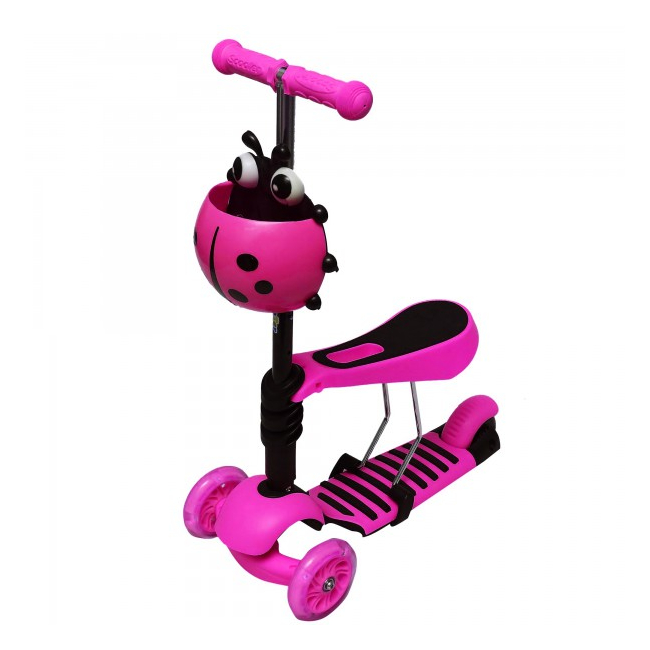 Trotineta Copii Micro Scooter 3in1 2-7 Ani 25Kg Roz