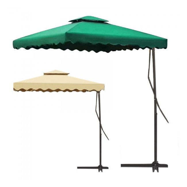 Umbrela de Gradina Patrata cu Picior Lateral si Suport 1.8x1.8m ZLN
