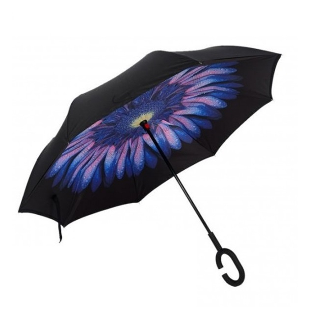 Umbrela de ploaie reversibila 100cm Imprimeu Interior Floare UM001