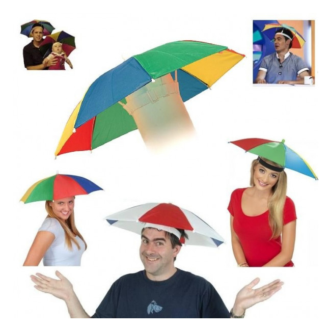 Umbrela pentru Cap, Umbreluta Colorata cu Elastic, Prindere pe Cap