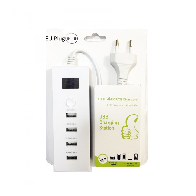 USB Hub 4 Porturi USB 2.0 cu Buton ON/OFF 220V YCYD001