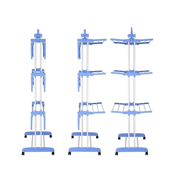 Uscator Vertical Rufe 3 Randuri cu Suport Umerase Pliabil 175cm