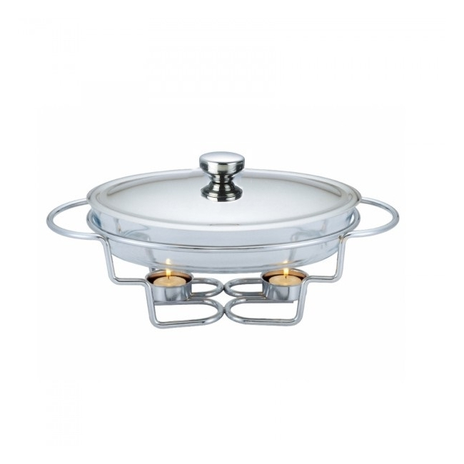 Vas Cald Sticla Termorezistenta 2 lumanari 3L Pyrex Chafing Dish