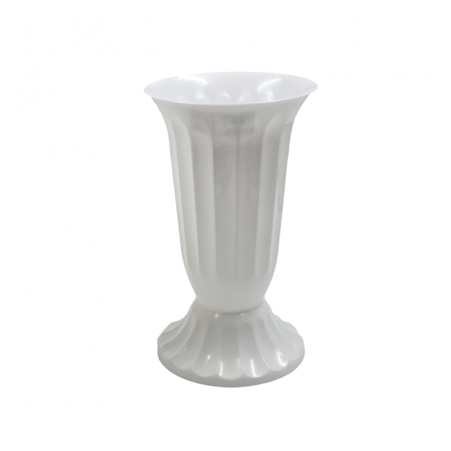 Vaza Bordura Florarii / Funerara Plastic Alb 19x40cm DNC22228