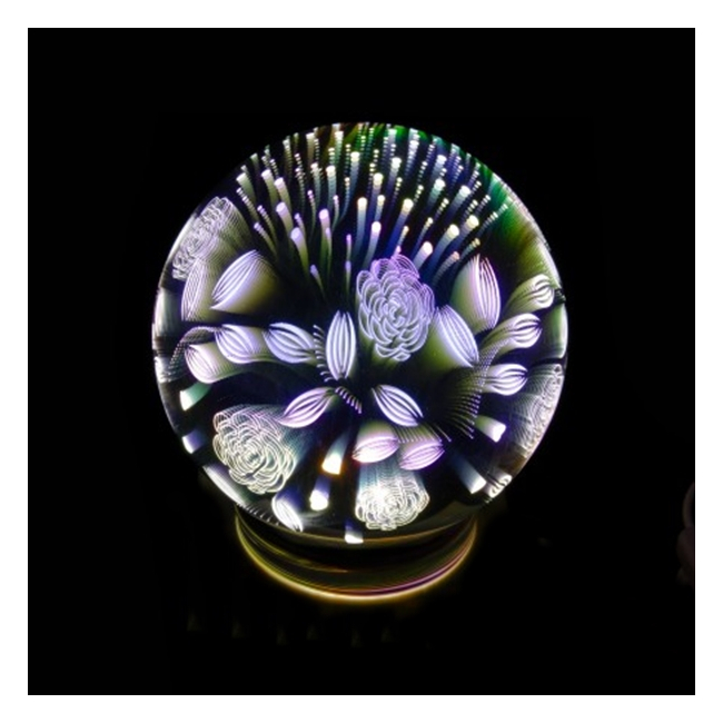 Veioza Rotunda cu Efect 3D Trandafiri Alimentare USB