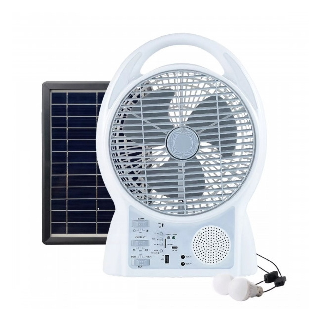 Ventilator Reincarcabil Panou Solar Radio Bluetooth USB GdLite GD8029