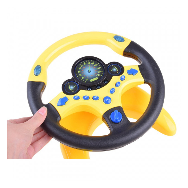 Volan cu picior interactiv cu lumini si sunete Learning Simulate Driver Galben 2192E CWT