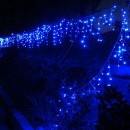 Instalatii de Craciun Perdea Franjuri Inegali 120 LED Albastru Lungime 3m